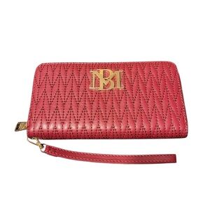 Badgley Mischka Red Quilted Wristlet NWT